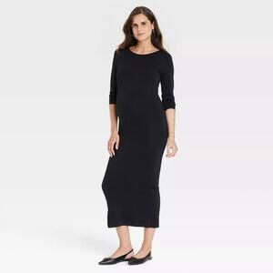 Isabel Maternity by Ingrid Isabel Long Sleeve Seamless Jersey Maternity Dress L